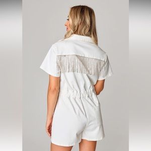 BuddyLove Jessie Crystal Fringe Romper
- White size (s)
